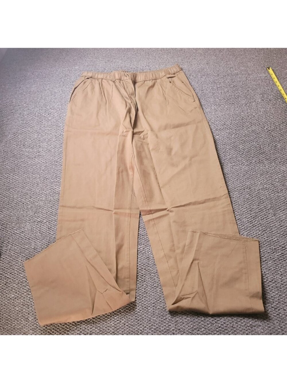 KingSize  Pants Mens XL x38L Big Tall 38 40 Khaki Elastic Chino y2K Beige Pull